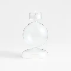 CRATE & BARREL - Porta velas Venezia en Vidrio 17 cm x 10 cm