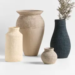 CRATE & BARREL - JARRÓN OAXACA BLANCO 37 X 18 CM