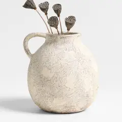 CRATE & BARREL - Jarrón Antiguo en Arcilla 20 cm x 19 cm