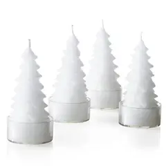 CRATE & BARREL - Vela sin aroma Pine Tree en Cera 8 cm x 4 cm set x 4