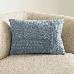 CRATE & BARREL - Funda de cojín SASHIKO 56X38CM AZUL 56 x 38 cm