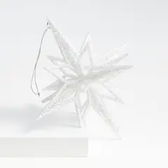 CRATE & BARREL - Adorno para árbol Glitter Radiant Star en Acrílico 18 cm x 18 cm