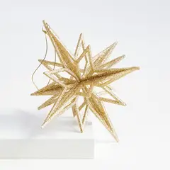 CRATE & BARREL - Adorno para árbol Glitter Radiant Star en Acrílico 18 cm x 18 cm