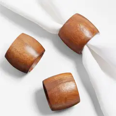 CRATE & BARREL - Aro de servilleta Tondo en Madera 5 cm