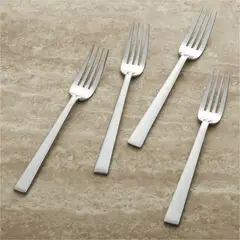 CRATE & BARREL - Tenedores en Acero Inoxidable Aspen 4 Piezas