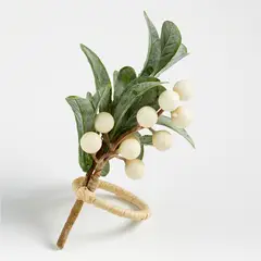 CRATE & BARREL - Aro de servilleta Holiday Polar Berries en Plástico 13 cm x 6 cm (1 unidad)