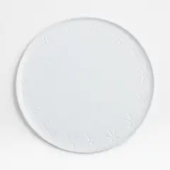 CRATE & BARREL - Plato principal Mercer Snowflake en Porcelana 27cm x 1.5 cm