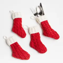 CRATE & BARREL - Adorno Christmas Stocking Holders en Acrílico 17 cm x 11 cm set x 4