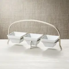 CRATE & BARREL - Bowls Cambridge en Porcelana 14 cm x 45 cm Set x 3