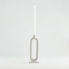 CRATE & BARREL - Candelabro Lorin en Cemento 25 cm x 9 cm
