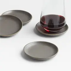 CRATE & BARREL - PORTAVASOS CRAFT CERAMICA NEG SETX4