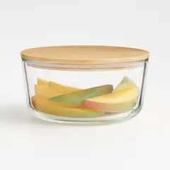 CRATE & BARREL - Contenedor Bamboo en Vidrio hermético 1,6 L