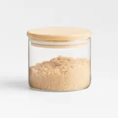 CRATE & BARREL - Contenedor Bamboo en Vidrio hermético 0,4 L