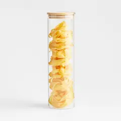 CRATE & BARREL - Contenedor en Vidrio con Tapa de Bambú 32 x 10 cm