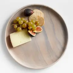 CRATE & BARREL - Bandeja Tondo en Acacia 30 cm x 30 cm