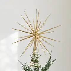 CRATE & BARREL - Punta de árbol Glitter 3D Star en Plástico 42 cm x 30 cm