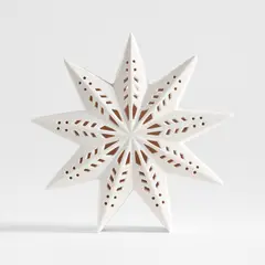 CRATE & BARREL - Adorno LED Snowflake en Cerámica 23 cm x 23 cm