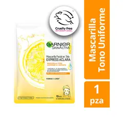 GARNIER - Mascarilla En Tela Express Aclara Vitamina C para Todo tipo de piel 28 g