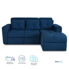 ELITE LIVING - Sofá en L 3 Puestos Tela Bourbon