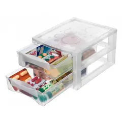 ORDENE - Cajonera Pequeña con 2 Gavetas Transparente