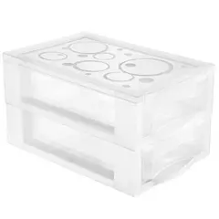 ORDENE - Cajonera Mediana con 2 Gavetas Transparente