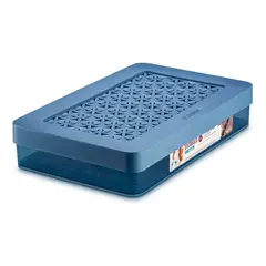 ORDENE - Canasto Plástico con Tapa de Almacenamiento para Organizar 15.5 x 20 x 6.2 cm