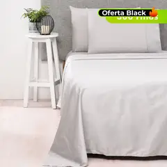 BASEMENT HOME - Juego de Sábanas Lisa de Algodón 300 Hilos