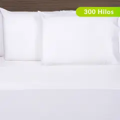BASEMENT HOME - Juego de Sábanas Lisa de Algodón 300 Hilos