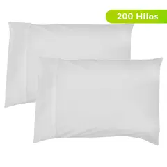 BASEMENT HOME - Set Fundas Almohada Blanco Grande x 2