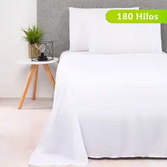 MICA - Juego de Sábanas Lisa de Algodón 180 Hilos