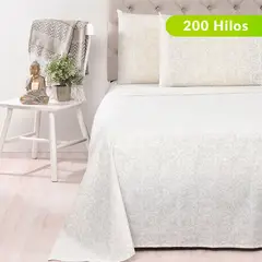 ROBERTA ALLEN - Juego de Sábanas Estampada de Algodón 200 Hilos Flor