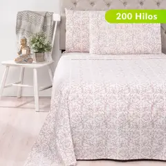 ROBERTA ALLEN - Juego de Sábanas Estampada de Algodón 200 Hilos Flor