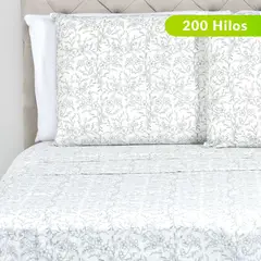ROBERTA ALLEN - Juego de Sábanas Estampada de Algodón 200 Hilos Flor
