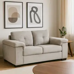 MICA - Sofá 2 Puestos en Tela, Rafa de 152 x 88 x 85 cm con Patas de Madera- Mueble - 0% Interés a 3, 6 o 12 Cuotas Pagando con tu CMR Banco Falabella