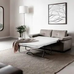 MICA - Sofá Cama 3 Puestos en Tela 198 x 87.5 x 85 cm , con Patas de Madera - Mueble Rafa - 0% Interés a 3, 6 o 12 Cuotas Pagando con tu CMR Banco Falabella