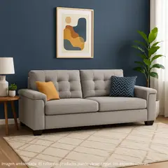 MICA - Sofá 3 Puestos en Tela Rafa 198 x 87.5 x 85 cm - Mueble - 0% Interés a 3, 6 o 12 Cuotas Pagando con tu CMR Banco Falabella