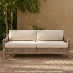 MICA - Sofá de Exterior 3 Puestos en Ratán 193 x 86 x 62 cm Kubu - Mueble Roberta Allen -0% Interés a 3, 6 o 12 Cuotas Pagando con tu CMR Banco Falabella