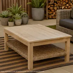 MICA - Mesa de Centro de Exterior y Terraza Moderna en Madera Kubu 111 x 40 cm -0% Interés a 3, 6 o 12 Cuotas Pagando con tu CMR Banco Falabella