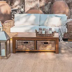 BASEMENT HOME - Mesa de Centro para Exterior en Madera, Kretes 122 x 69 x 41 cm - Mueble - 0% Interés a 3, 6 o 12 Cuotas Pagando con tu CMR Banco Falabella