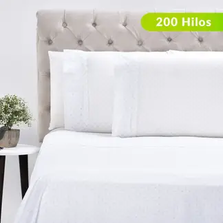 ROBERTA ALLEN - Juego de Sábanas Estampada de Algodón 200 Hilos Flor