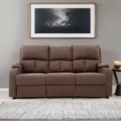 MICA - Silla Reclinable 3 Puestos en Microfibra con Porta Vasos Rest 195 x 94 x 94 cm - 0% Interés a 3, 6 o 12 Cuotas Pagando con tu CMR Banco Falabella