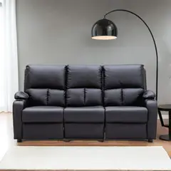 MICA - Silla Reclinable 3 Puestos en Cuerina con Porta Vasos Rest 195 x 98 x 94 cm - 0% Interés a 3, 6 o 12 Cuotas Pagando con tu CMR Banco Falabella