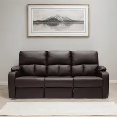 MICA - Silla Reclinable 3 Puestos en Cuerina con Porta Vasos Rest 195 x 98 x 94 cm - 0% Interés a 3, 6 o 12 Cuotas Pagando con tu CMR Banco Falabella