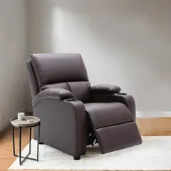 MICA - Silla Reclinable 1 Puesto en Cuerina Push Arm Rest 100 x 76 x 76 cm