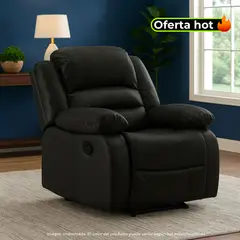 MICA - Silla Reclinable en Cuero Combinado 1 puesto Robbie 92 x 97 x 100 cm