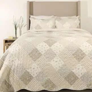 ROBERTA ALLEN - Cubrelecho Ovejero con exterior y relleno de 180 GSM Poliéster. Cubrelecho estampado para Cama Sencilla, doble,queen y king.