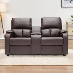 MICA - Silla Reclinable 2 Puestos en Cuerina con Porta Vasos 154 x 98 x 94 cm - 0% Interés a 3, 6 o 12 Cuotas Pagando con tu CMR Banco Falabella