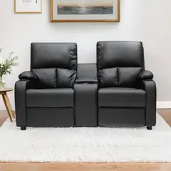 MICA - Silla Reclinable 2 Puestos en Cuerina con Porta Vasos 154 x 98 x 94 cm - 0% Interés a 3, 6 o 12 Cuotas Pagando con tu CMR Banco Falabella