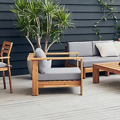 BASEMENT HOME - Poltrona de Exterior y Terraza Moderna en Poliseda Santa Monica 80 x 65 x 92 cm  - 0% Interés a 3, 6 o 12 Cuotas Pagando con tu CMR Banco Falabella