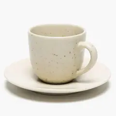 Taza de Café + Plato Gres Beige